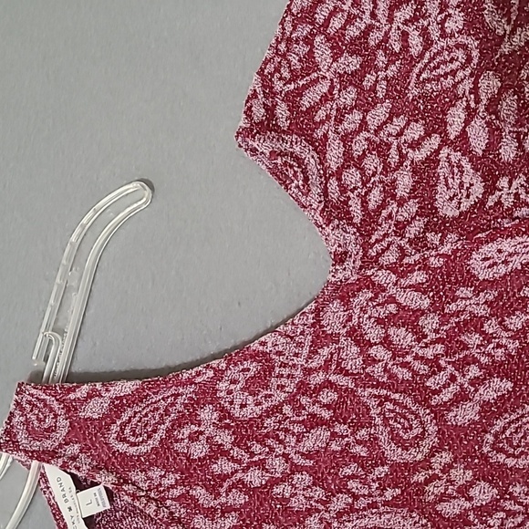 LUCKY‎ BRAND Women's Deep Red High-Low Cold Shoulder Blouse - Size Large - Picture 4 of 16